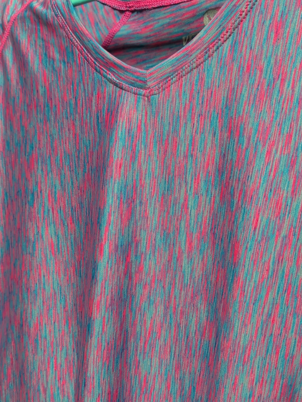 Velocity Pink and Teal Performance Top